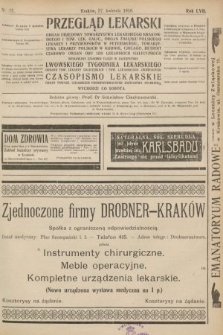 Przegląd Lekarski oraz Czasopismo Lekarskie. 1918, nr 17