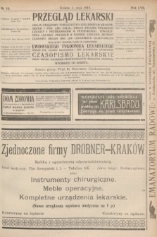 Przegląd Lekarski oraz Czasopismo Lekarskie. 1918, nr 18