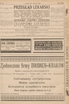 Przegląd Lekarski oraz Czasopismo Lekarskie. 1918, nr 34
