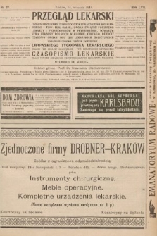 Przegląd Lekarski oraz Czasopismo Lekarskie. 1918, nr 37