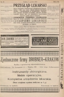 Przegląd Lekarski oraz Czasopismo Lekarskie. 1918, nr 49