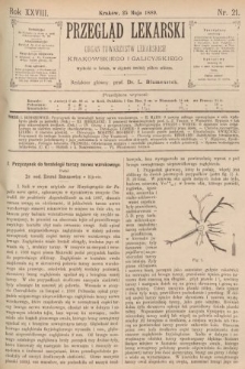 Przegląd Lekarski : organ Towarzystw Lekarskich Krakowskiego i Galicyjskiego. 1889, nr 21