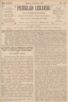 Przegląd Lekarski : organ Towarzystw Lekarskich Krakowskiego i Galicyjskiego. 1889, nr 23