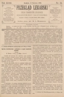 Przegląd Lekarski : organ Towarzystw Lekarskich Krakowskiego i Galicyjskiego. 1889, nr 24