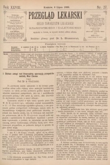 Przegląd Lekarski : organ Towarzystw Lekarskich Krakowskiego i Galicyjskiego. 1889, nr 27