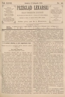 Przegląd Lekarski : organ Towarzystw Lekarskich Krakowskiego i Galicyjskiego. 1889, nr 44