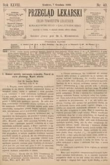 Przegląd Lekarski : organ Towarzystw Lekarskich Krakowskiego i Galicyjskiego. 1889, nr 49