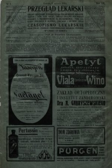 Przegląd Lekarski oraz Czasopismo Lekarskie. 1914, nr 1