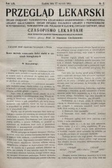 Przegląd Lekarski oraz Czasopismo Lekarskie. 1914, nr 3