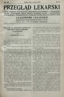 Przegląd Lekarski oraz Czasopismo Lekarskie. 1914, nr 14