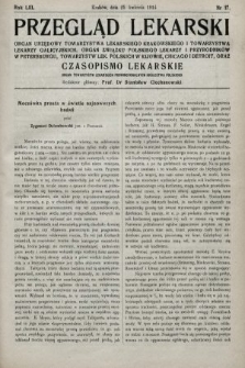 Przegląd Lekarski oraz Czasopismo Lekarskie. 1914, nr 17