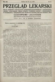 Przegląd Lekarski oraz Czasopismo Lekarskie. 1914, nr 21