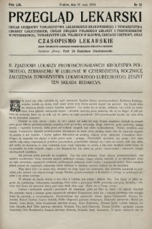 Przegląd Lekarski oraz Czasopismo Lekarskie. 1914, nr 22