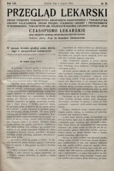 Przegląd Lekarski oraz Czasopismo Lekarskie. 1914, nr 31
