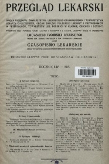 Przegląd Lekarski oraz Czasopismo Lekarskie. 1915 [całość]