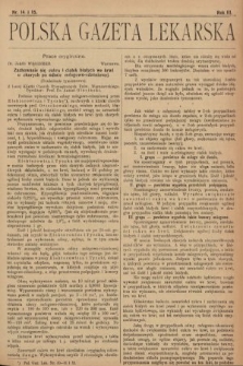 Polska Gazeta Lekarska : dawniej Gazeta Lekarska, Przegląd Lekarski oraz Czasopismo Lekarskie i Lwowski Tygodnik Lekarski. 1924, nr 14 i 15