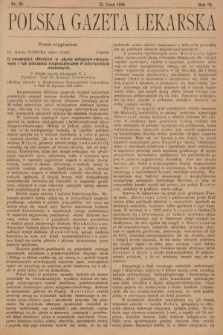 Polska Gazeta Lekarska : dawniej Gazeta Lekarska, Przegląd Lekarski oraz Czasopismo Lekarskie i Lwowski Tygodnik Lekarski. 1924, nr 30
