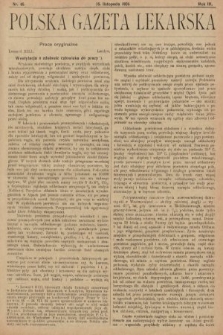 Polska Gazeta Lekarska : dawniej Gazeta Lekarska, Przegląd Lekarski oraz Czasopismo Lekarskie i Lwowski Tygodnik Lekarski. 1924, nr 46