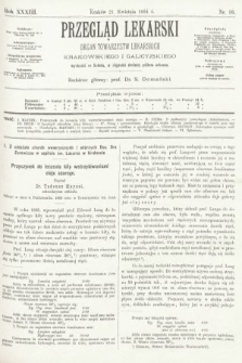 Przegląd Lekarski : organ Towarzystw Lekarskich Krakowskiego i Galicyjskiego. 1894, nr 16