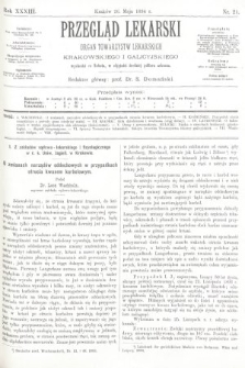Przegląd Lekarski : organ Towarzystw Lekarskich Krakowskiego i Galicyjskiego. 1894, nr 21