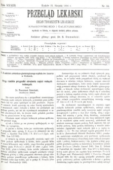 Przegląd Lekarski : organ Towarzystw Lekarskich Krakowskiego i Galicyjskiego. 1894, nr 34