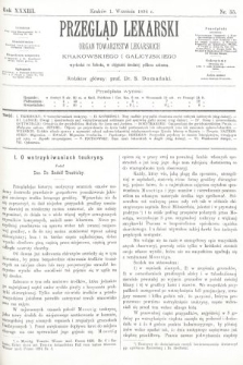 Przegląd Lekarski : organ Towarzystw Lekarskich Krakowskiego i Galicyjskiego. 1894, nr 35