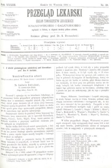 Przegląd Lekarski : organ Towarzystw Lekarskich Krakowskiego i Galicyjskiego. 1894, nr 39