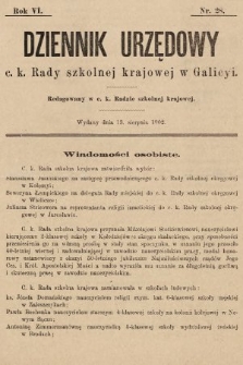 Dziennik Urzędowy c. k. Rady szkolnej krajowej w Galicyi. 1902, nr 28