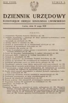 Dziennik Urzędowy Kuratorjum Okręgu Szkolnego Lwowskiego. 1929, nr 5