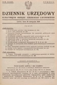 Dziennik Urzędowy Kuratorjum Okręgu Szkolnego Lwowskiego. 1929, nr 11