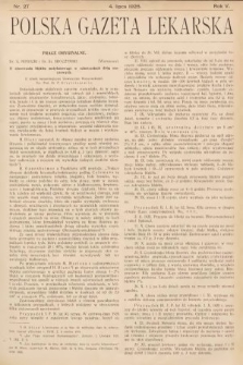 Polska Gazeta Lekarska. 1926, nr 27
