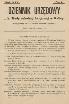 Dziennik Urzędowy c. k. Rady szkolnej krajowej w Galicyi. 1910, nr 1