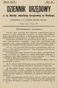 Dziennik Urzędowy c. k. Rady szkolnej krajowej w Galicyi. 1910, nr 3