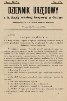 Dziennik Urzędowy c. k. Rady szkolnej krajowej w Galicyi. 1910, nr 17