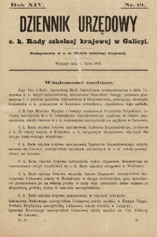 Dziennik Urzędowy c. k. Rady szkolnej krajowej w Galicyi. 1910, nr 19