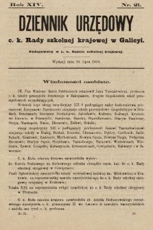 Dziennik Urzędowy c. k. Rady szkolnej krajowej w Galicyi. 1910, nr 21