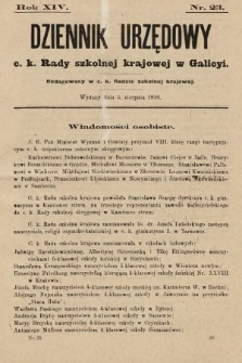 Dziennik Urzędowy c. k. Rady szkolnej krajowej w Galicyi. 1910, nr 23