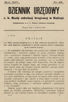 Dziennik Urzędowy c. k. Rady szkolnej krajowej w Galicyi. 1910, nr 25