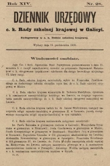 Dziennik Urzędowy c. k. Rady szkolnej krajowej w Galicyi. 1910, nr 28