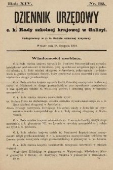 Dziennik Urzędowy c. k. Rady szkolnej krajowej w Galicyi. 1910, nr 32