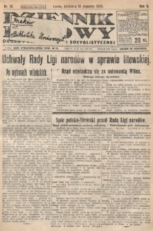 Dziennik Ludowy : organ Polskiej Partyi Socyalistycznej. 1922, nr 12
