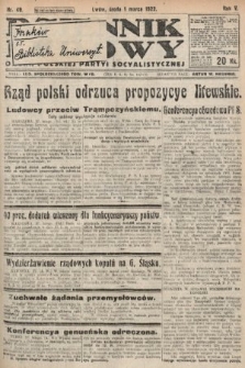 Dziennik Ludowy : organ Polskiej Partyi Socyalistycznej. 1922, nr 49