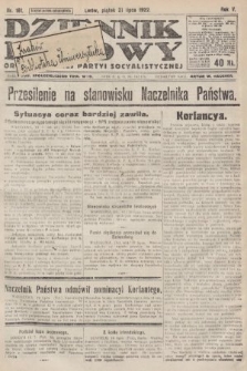 Dziennik Ludowy : organ Polskiej Partyi Socyalistycznej. 1922, nr 161