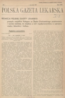 Polska Gazeta Lekarska. 1939, nr 1