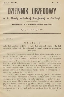 Dziennik Urzędowy C. K. Rady Szkolnej Krajowej w Galicyi. 1915, nr 4
