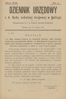 Dziennik Urzędowy c. k. Rady Szkolnej Krajowej w Galicyi. 1908, nr 1