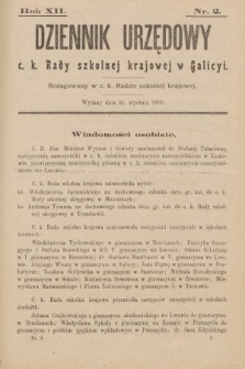 Dziennik Urzędowy c. k. Rady Szkolnej Krajowej w Galicyi. 1908, nr 2