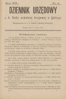 Dziennik Urzędowy c. k. Rady Szkolnej Krajowej w Galicyi. 1908, nr 3