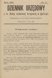 Dziennik Urzędowy c. k. Rady Szkolnej Krajowej w Galicyi. 1908, nr 5