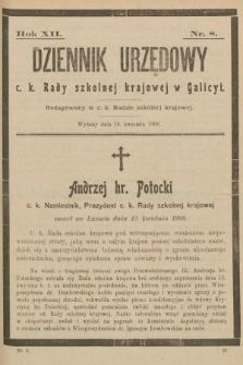 Dziennik Urzędowy c. k. Rady Szkolnej Krajowej w Galicyi. 1908, nr 8